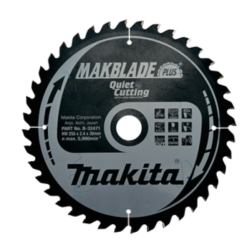 MAKBLADE+ disco per sega circolare 255/30 per troncatrice e sega per tagli angolari MAKBLADE+ disco per sega circolare 255/30 per troncatrice e sega per tagli angolari