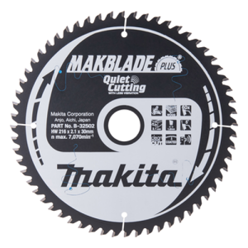 MAKBLADE+ disco per sega circolare 216/30 per troncatrice e sega per tagli angolari
