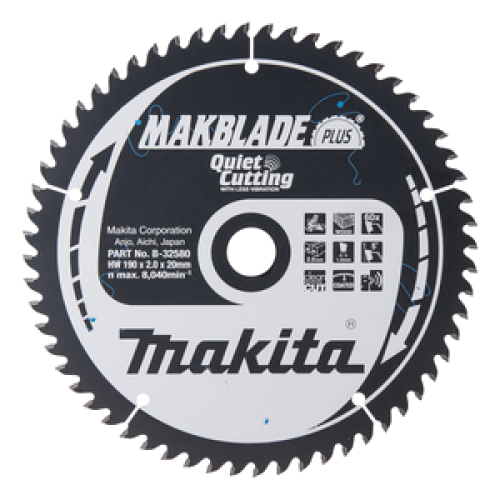 MAKBLADE+ lama per sega circolare 190/20 per troncatrice per tagli angolari
