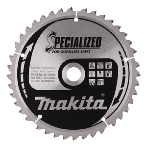 SPECIALIZED lama circolare per troncatrice a batteria 190/20