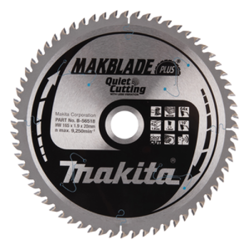 MAKBLADE+ disco circolare 165/20 per troncatrice a batteria