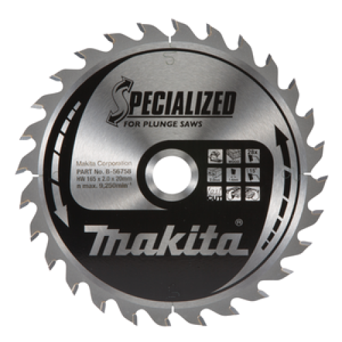 SPECIALIZED disco circolare per sega a immersione a batteria 165/20
