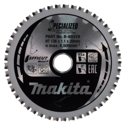 Disco EFFICUT 136/20 per troncatrici metalliche a batteria