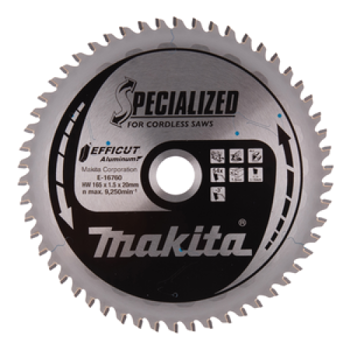 Lama EFFICUT 165/20 per alluminio per troncatrice a batteria